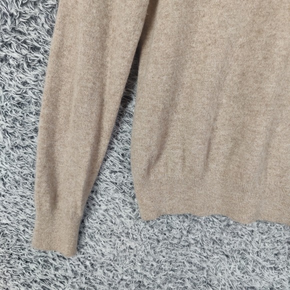 Quince 100% Cashmere Luxe Crew Neck Long Sleeve Sweater Top Women Medium Beige - Picture 8 of 15